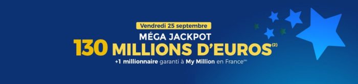 Mega jackpot Euromillions du vendredi 25 septembre 2020